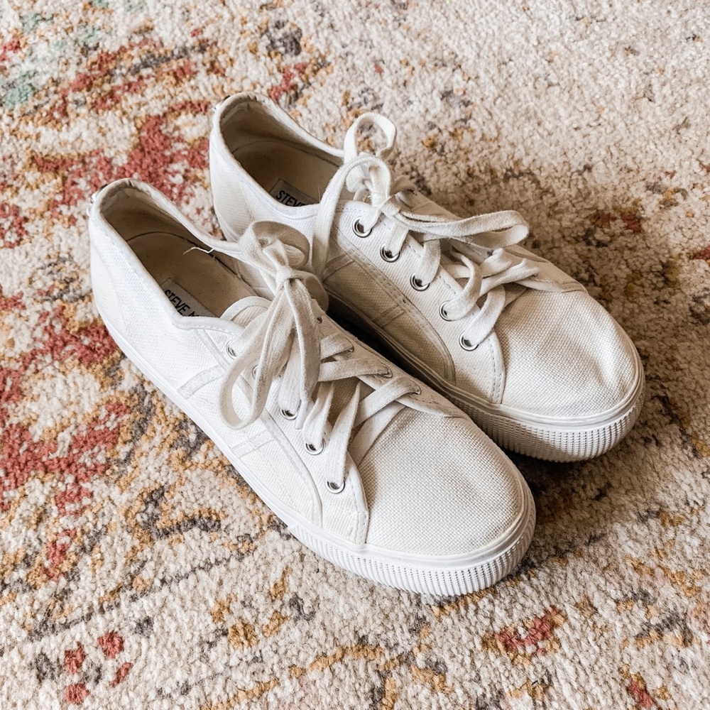 Steve Madden White Platform Sneakers